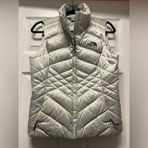 Silver North Face Puffer Vest
